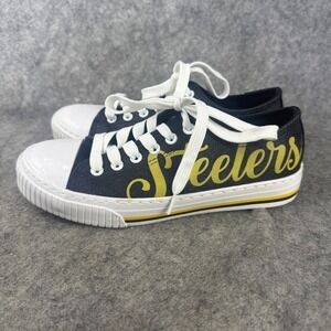 FOCO NFL PITTSBURGH STEELERS LOW TOP CANVAS SHOES FOOTBALL WOMENS SIZE 7